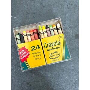Vintage Crayola Crayons Plastic Container Set no.24 P Binney Smith
